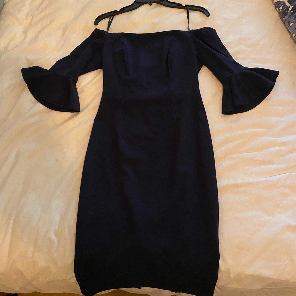 NWT Black Halo NAVY Off The Shoulder Dress